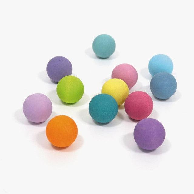 Grimm s 12pc Small Wooden Balls Pastel