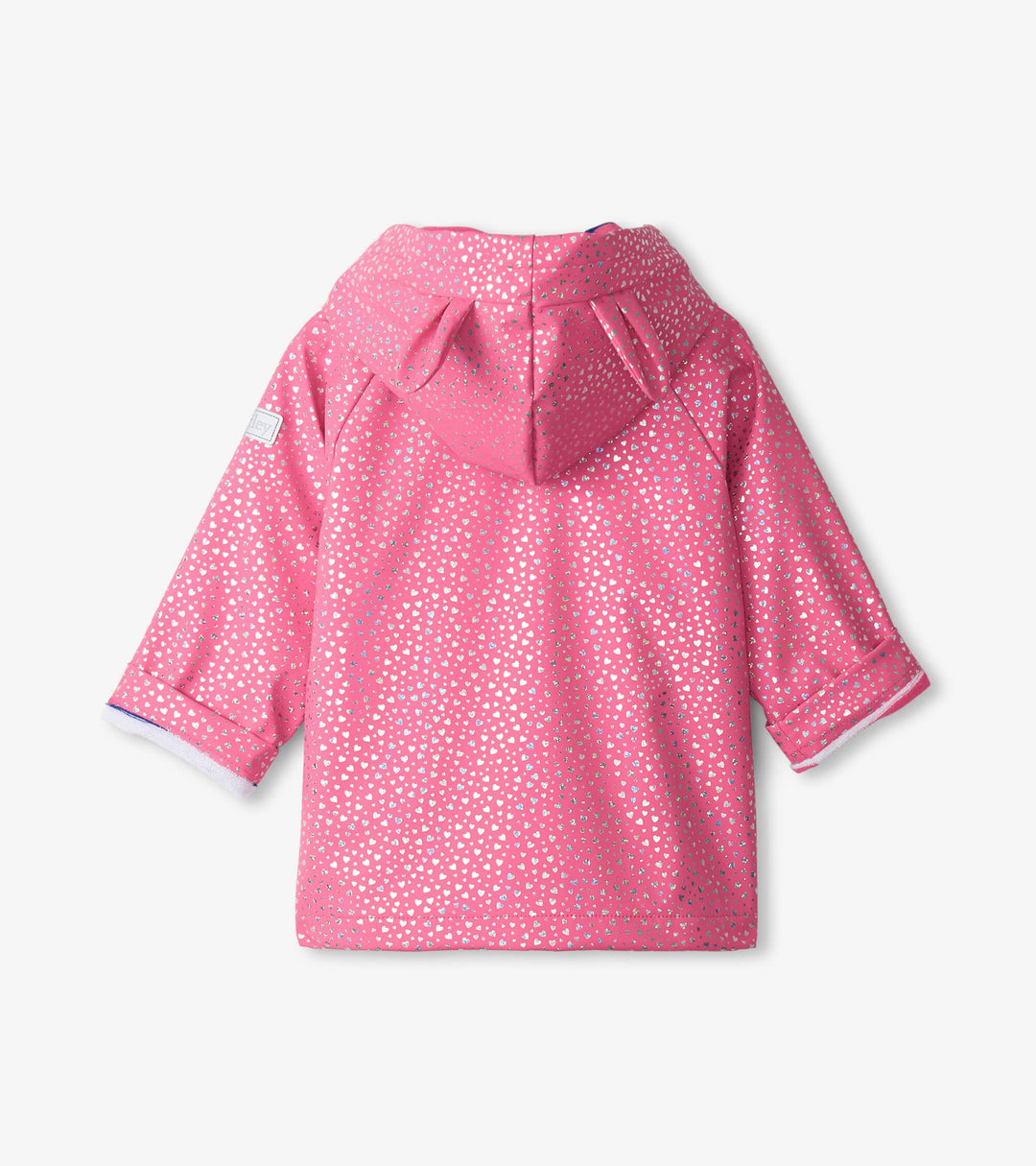 HATLEY Baby Girls Pink Glitter Hearts Raincoat