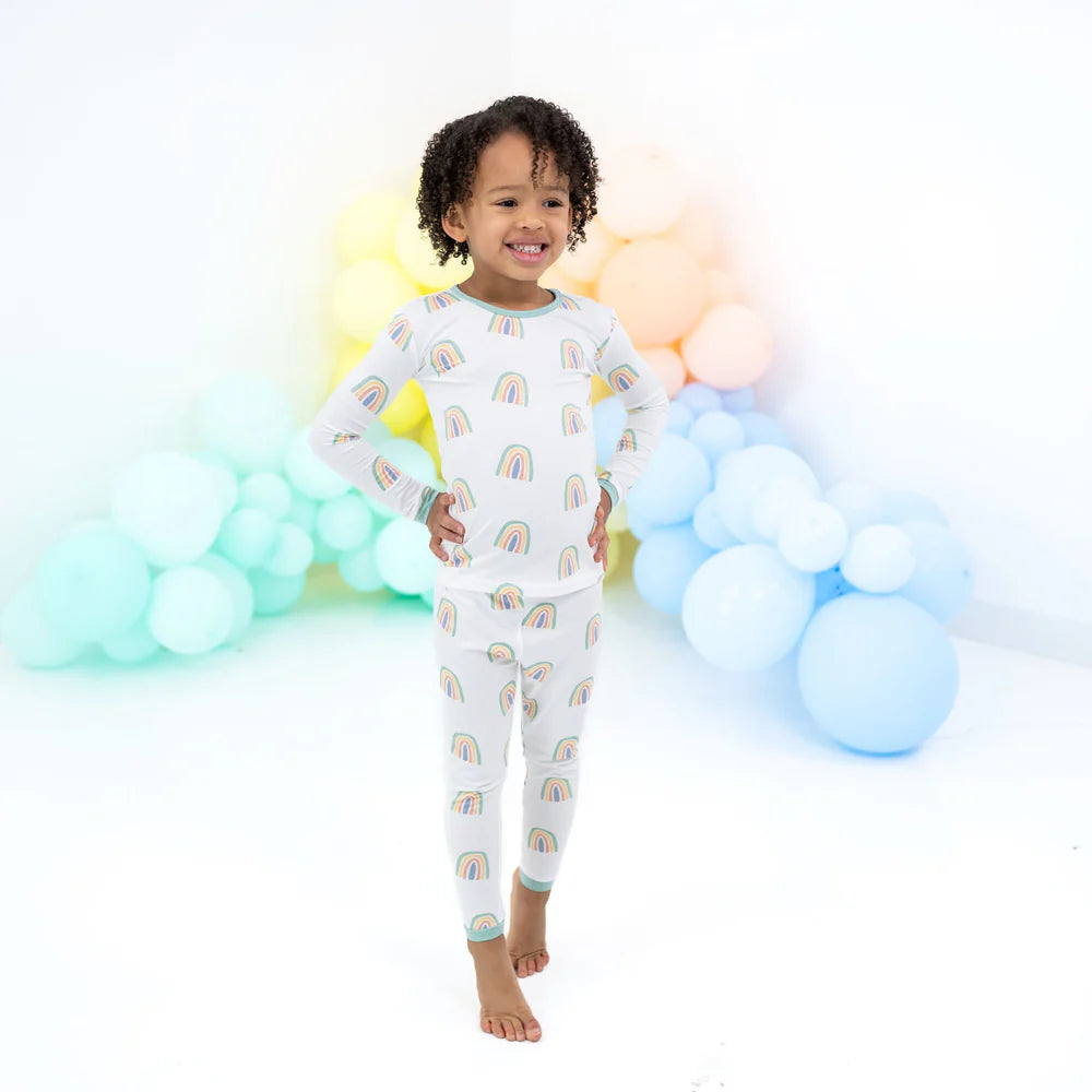 Baby rainbow pajamas sale